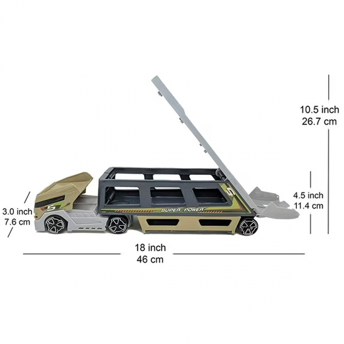 Military Truck Transporter for Kids + 7 Vehicles + 1 Helicopter – Ho