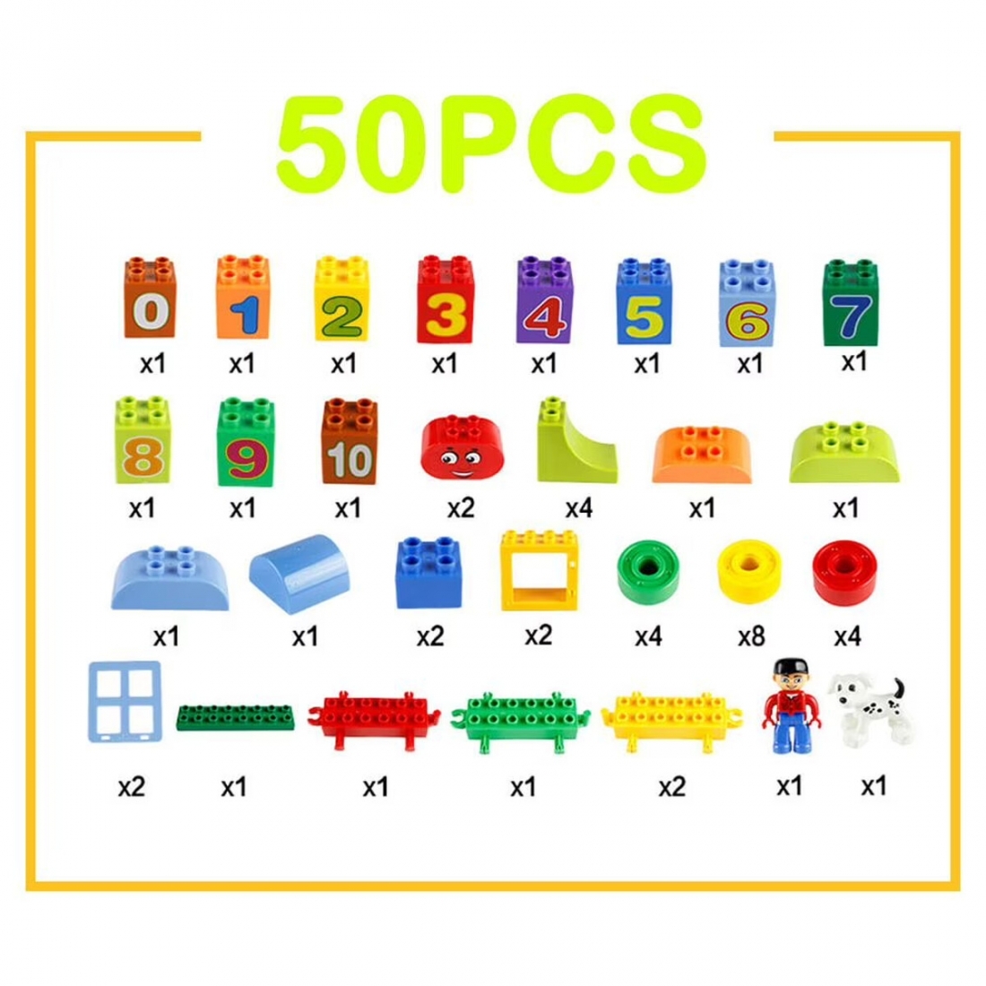 Mundo Toys Educational Train Building Blocks Set for Toddlers Ages 3+ 