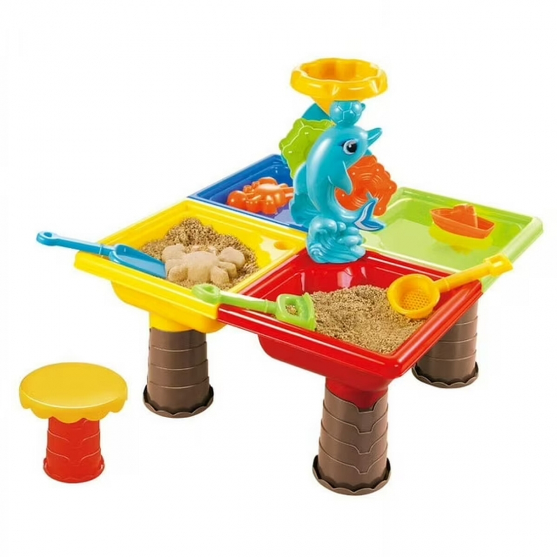 Beach Toys Sand and Water Activity Table Set 25pcs w/dolphin Ideal for