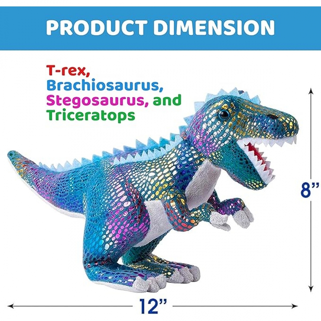 Set 4 Dinosaurios De Peluche 12 Pulgadas